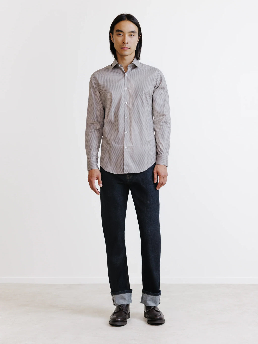 Chemise fantaisie taupe - IZAC