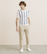 Polo en maille à rayures blanc - IZAC