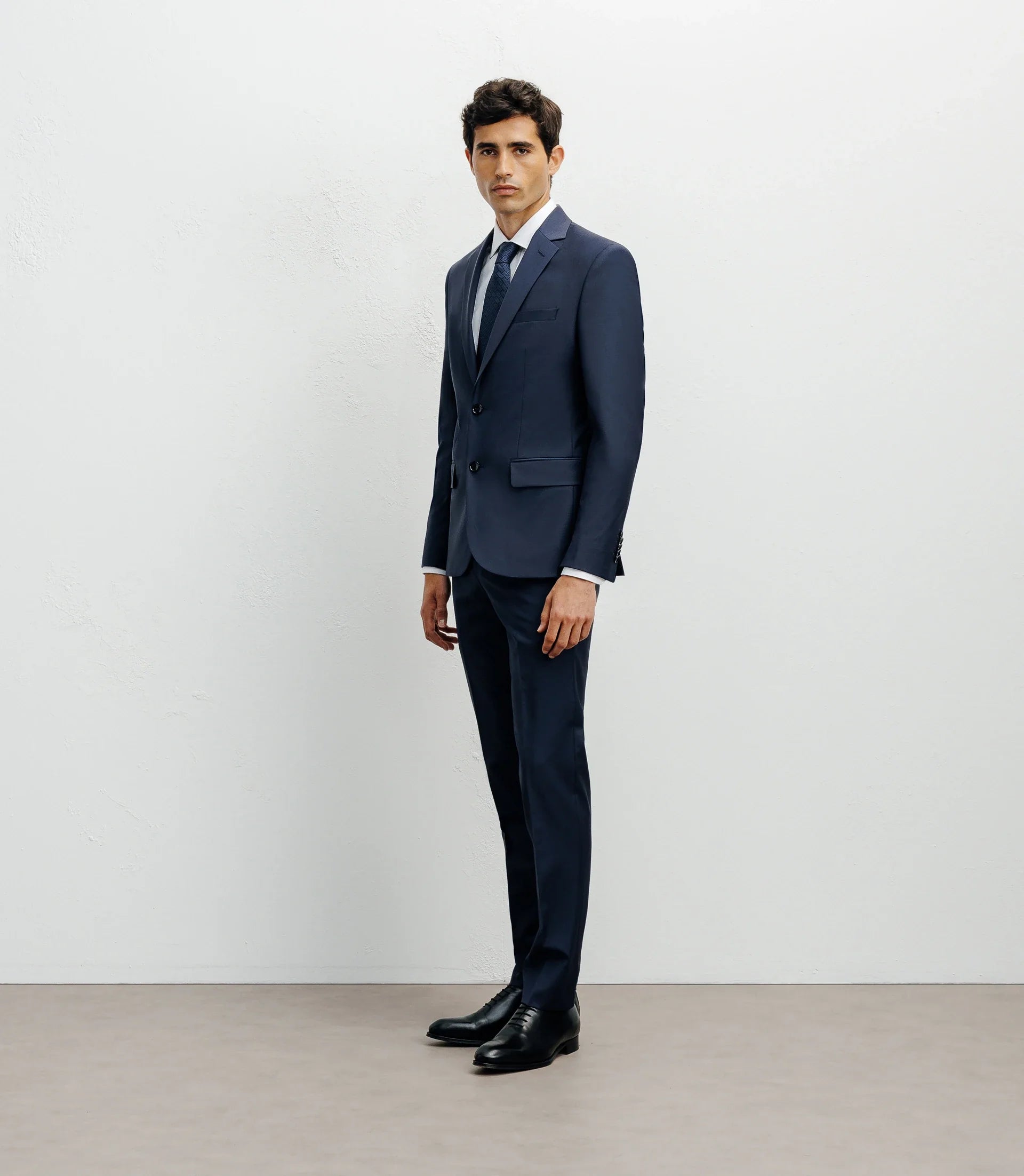 Costume 2 boutons laine majoritaire bleu - IZAC