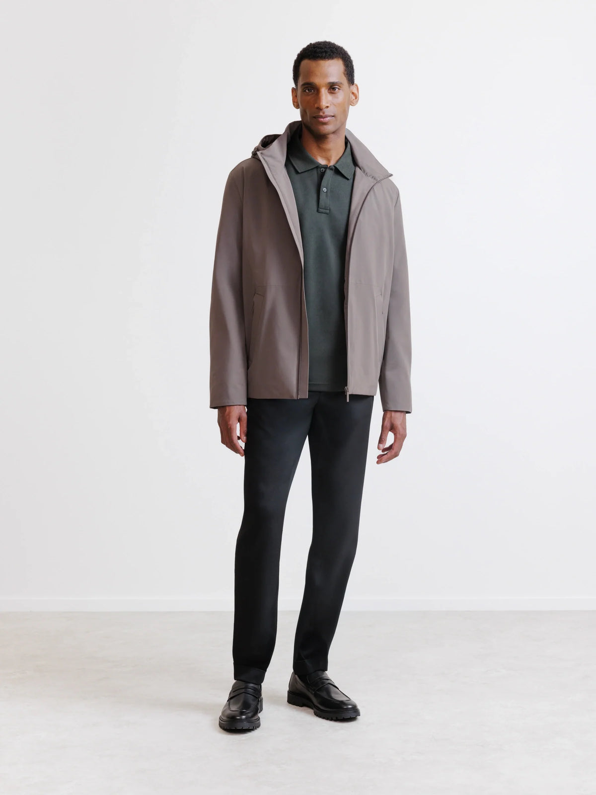 Blouson à capuche taupe - IZAC