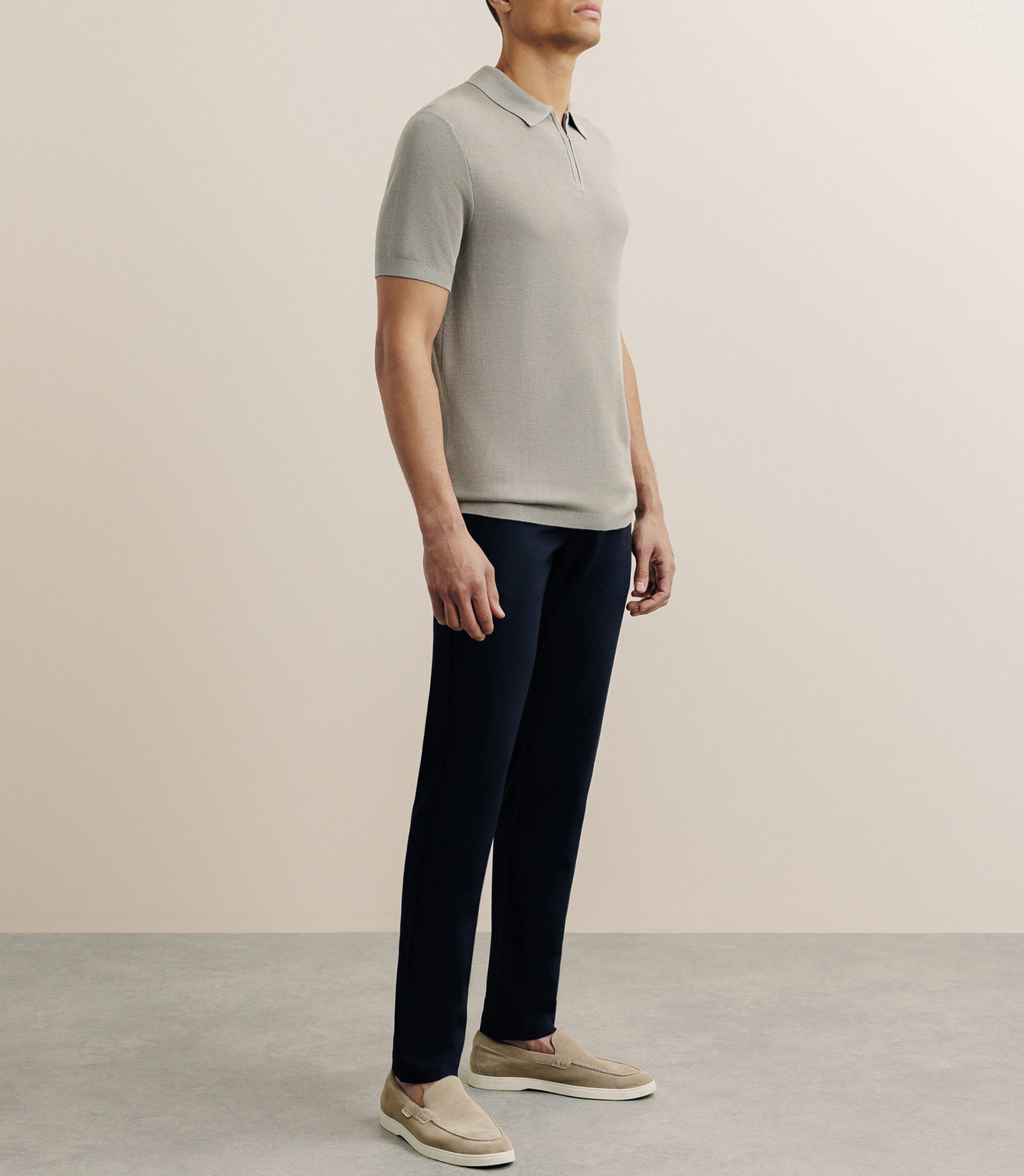 Polo col zip kaki - IZAC