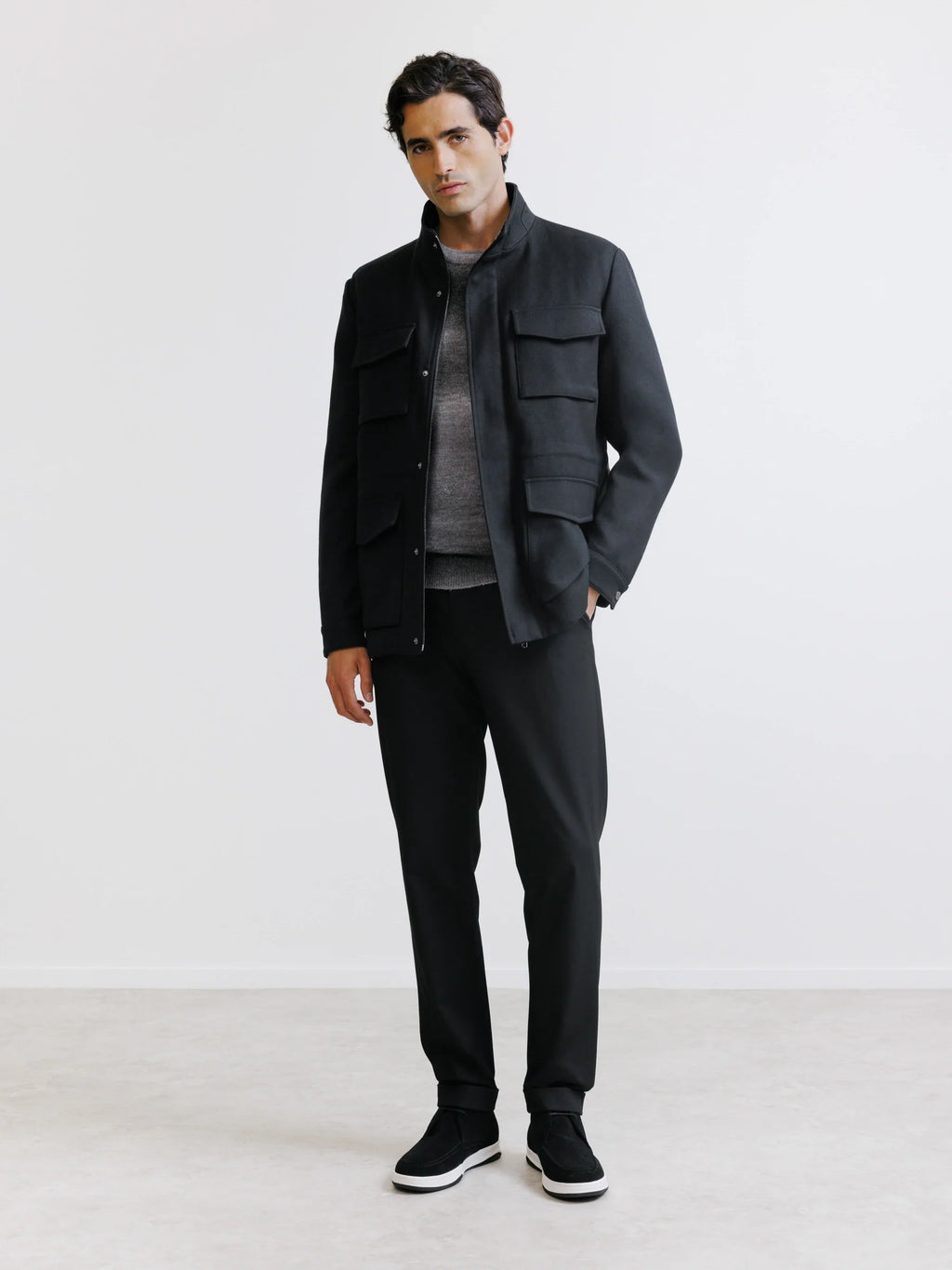 Parka courte à col montant noire - IZAC