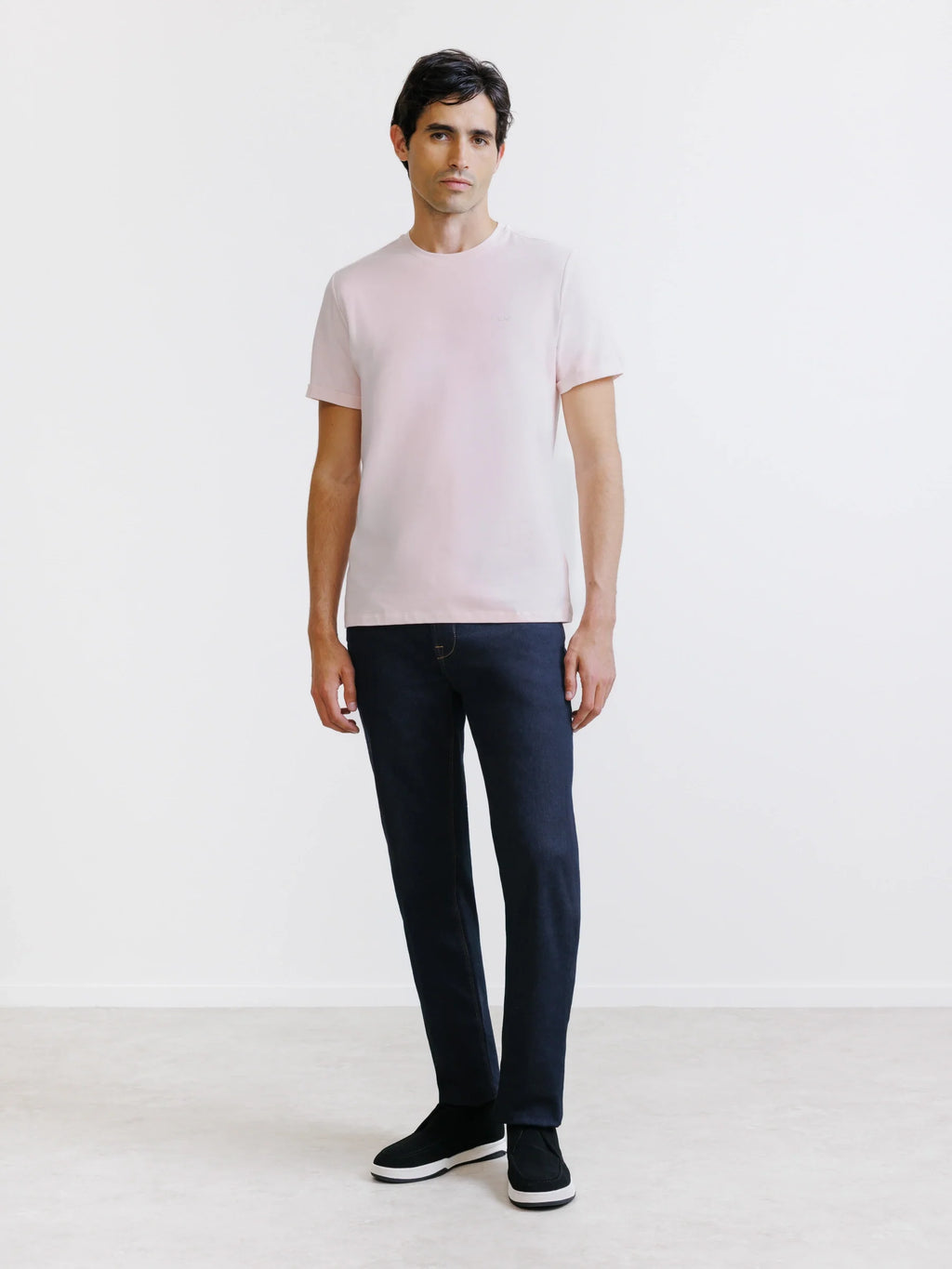 T-shirt col rond rose clair - IZAC