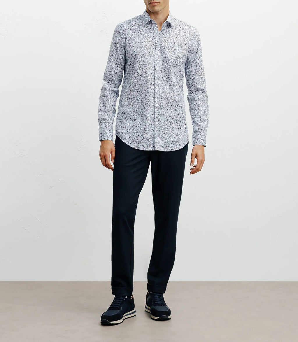 Chemise casual imprimée fleurs ciel - IZAC