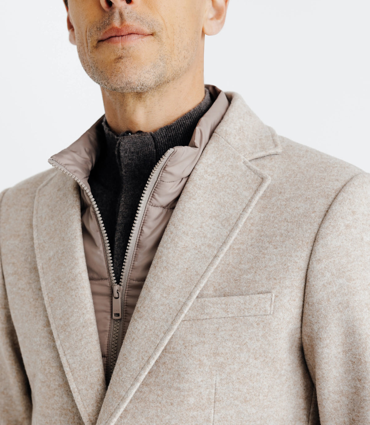 Veste avec parementure amovible beige - IZAC