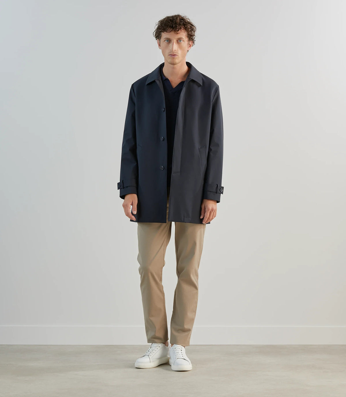 Manteau mi - long léger marine - IZAC