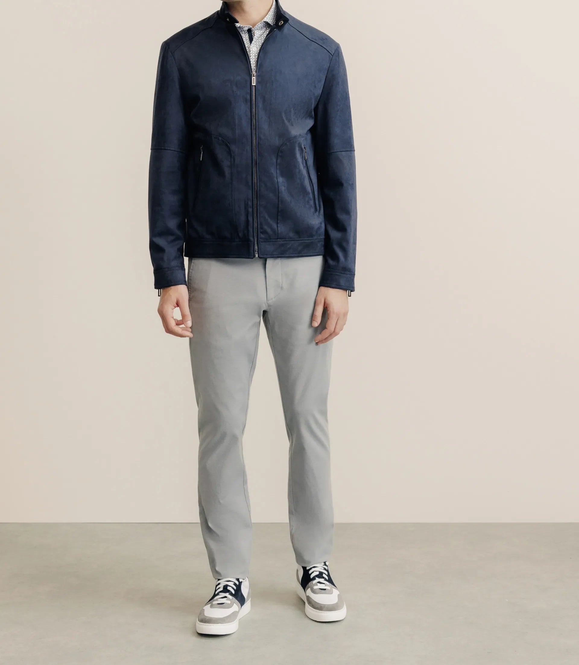 Blouson en suédine marine - IZAC