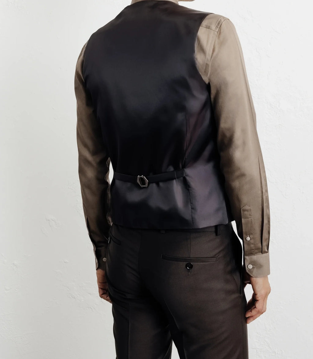Gilet ville avec laine majoritaire marron - IZAC