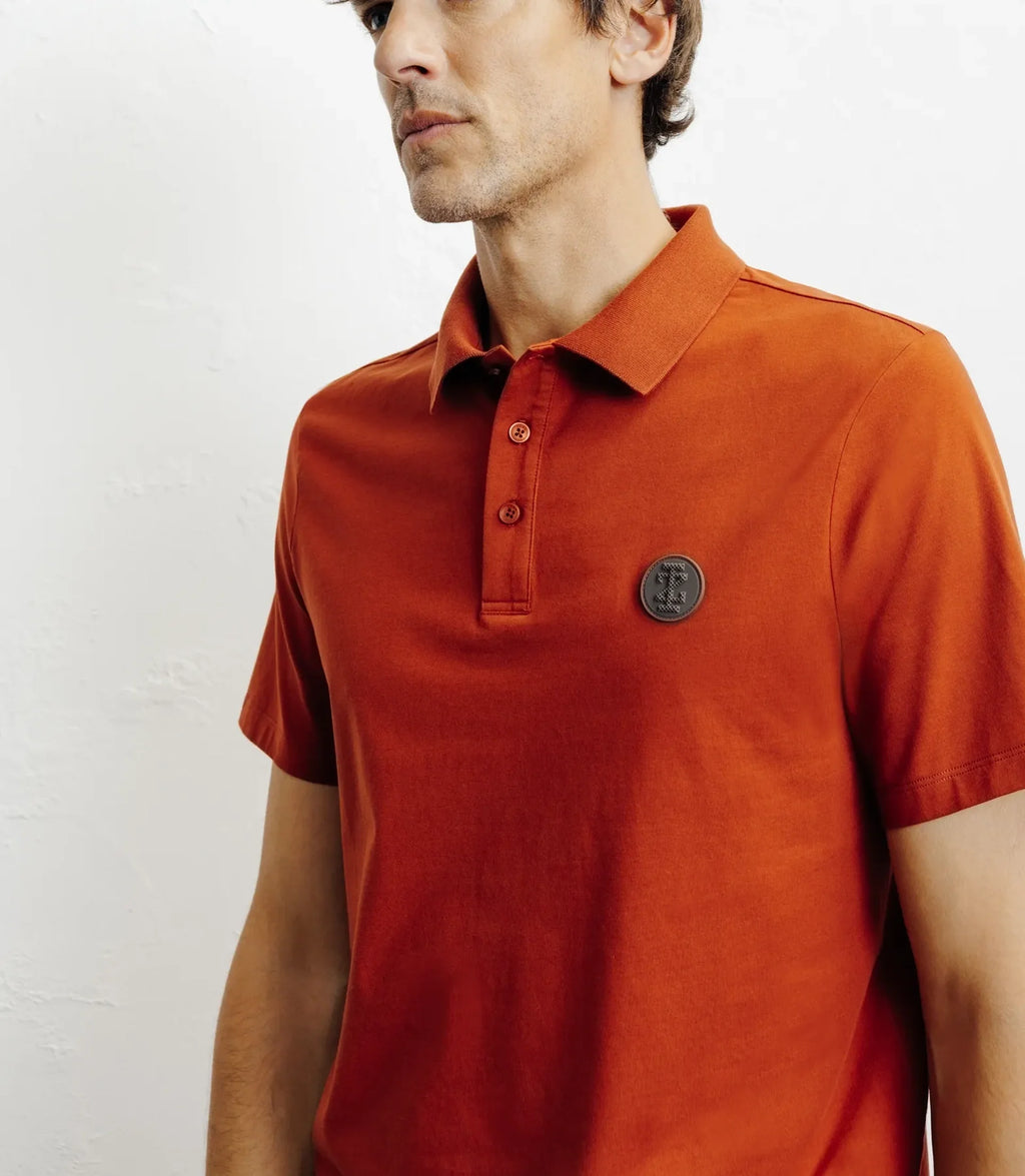 Polo boutonné rouge clair - IZAC