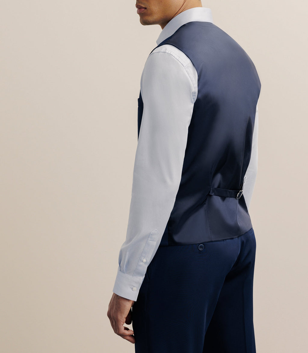 Gilet de costume tissu technique bleu - IZAC