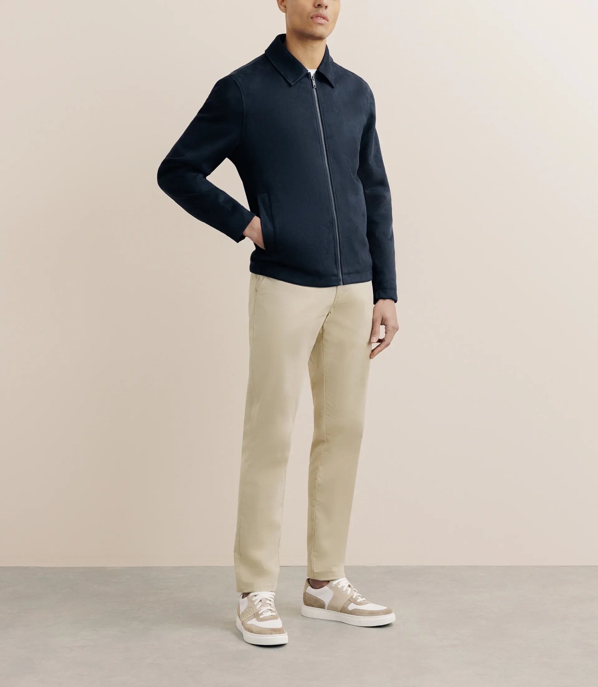 Blouson en suédine marine - IZAC