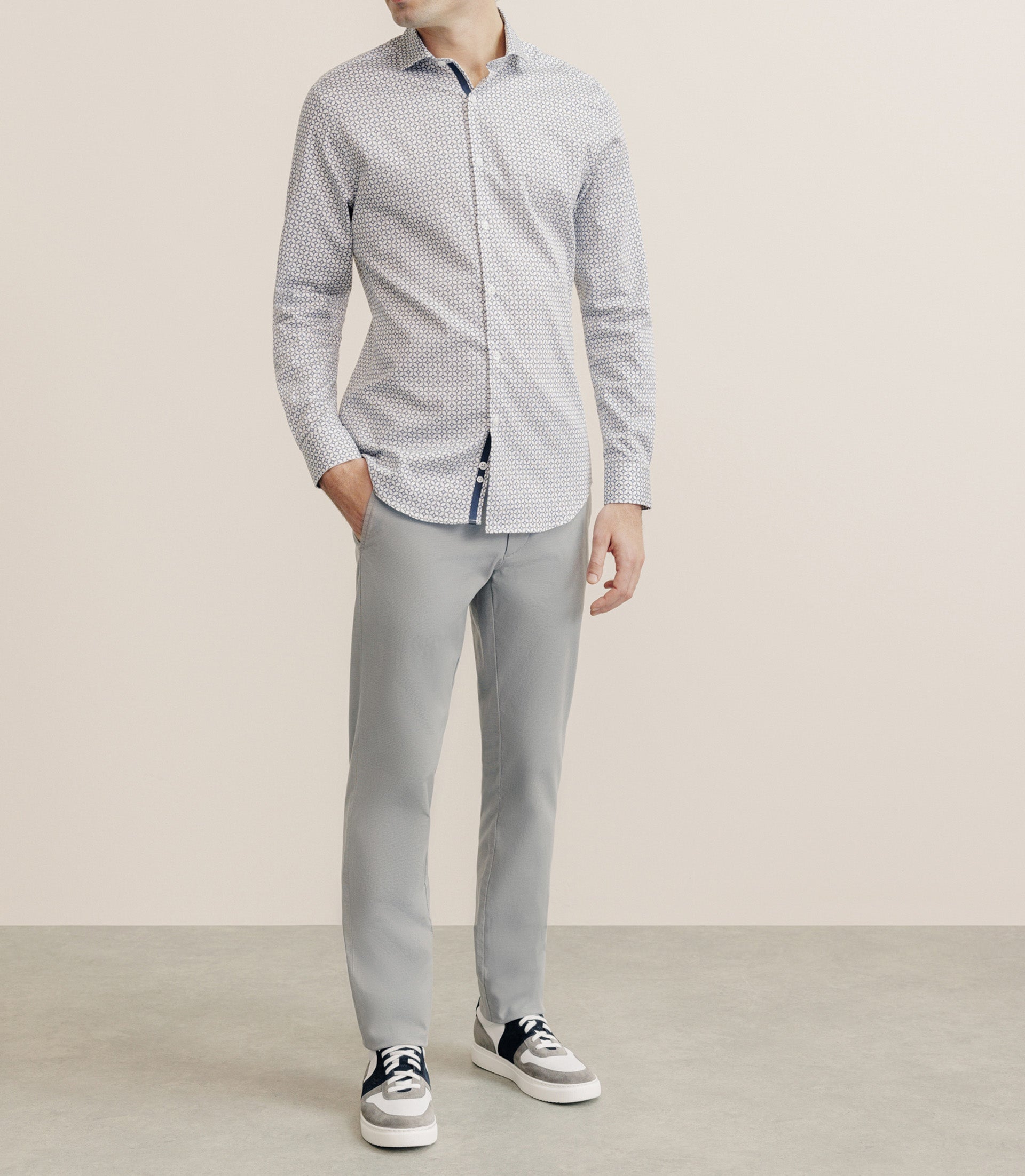 Chemise col italien regular écrue - IZAC