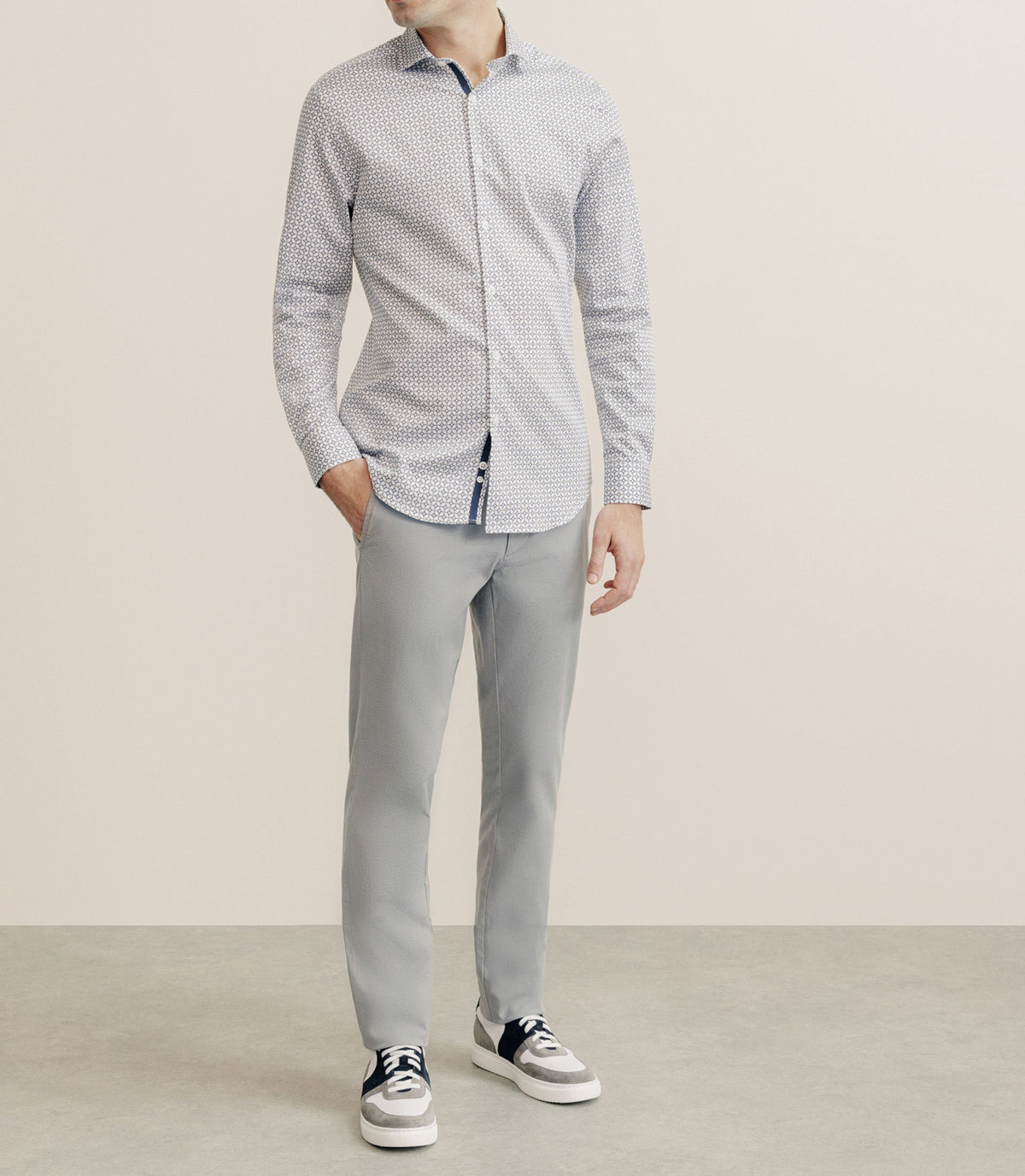 Chemise col italien regular écrue - IZAC
