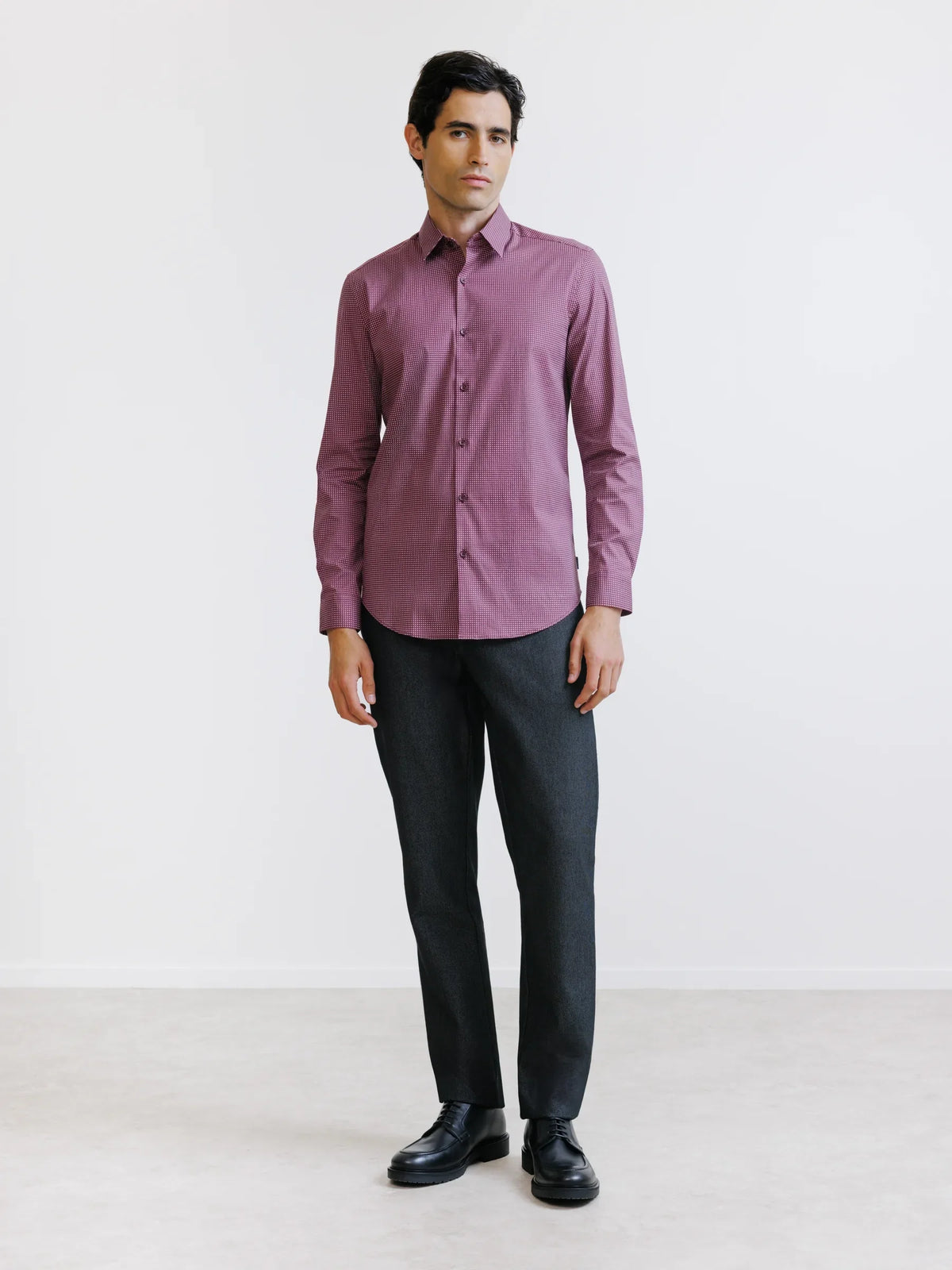 Chemise fantaisie bordeaux - IZAC