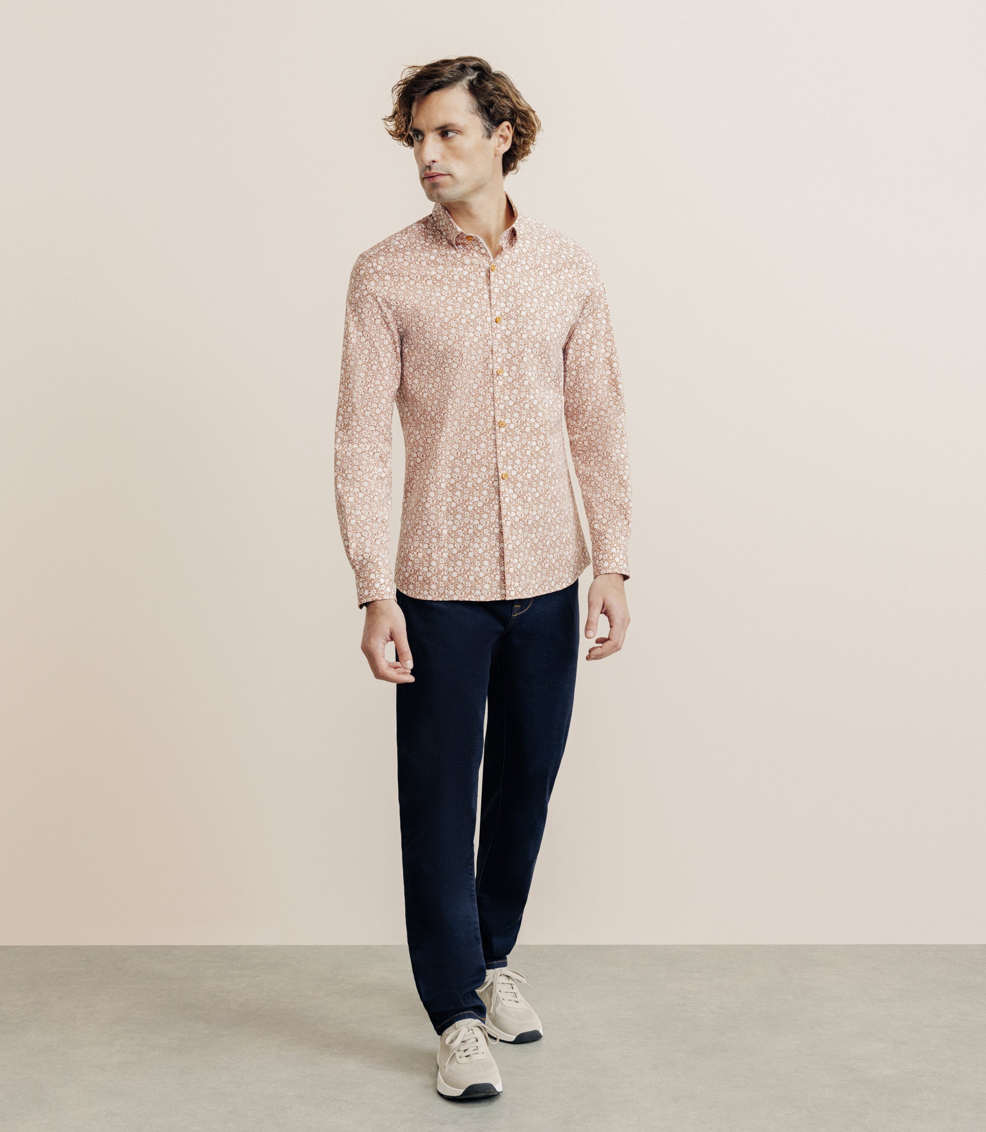 Chemise 100% coton orange - IZAC