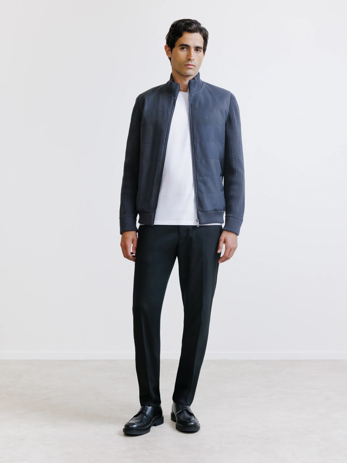Gilet zippé bi-matière anthracite - IZAC