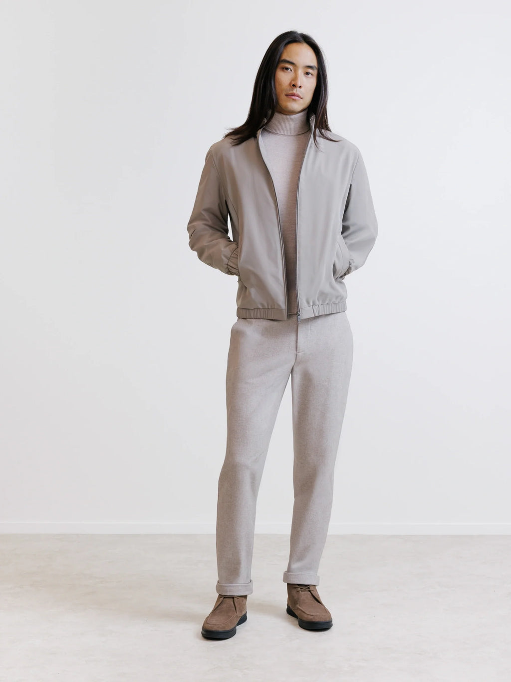 Blouson avec capuche beige - IZAC