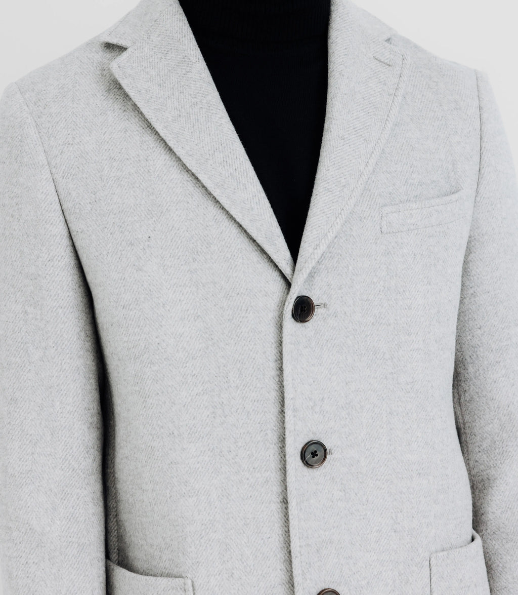 Manteau en laine avec boutons gris - IZAC