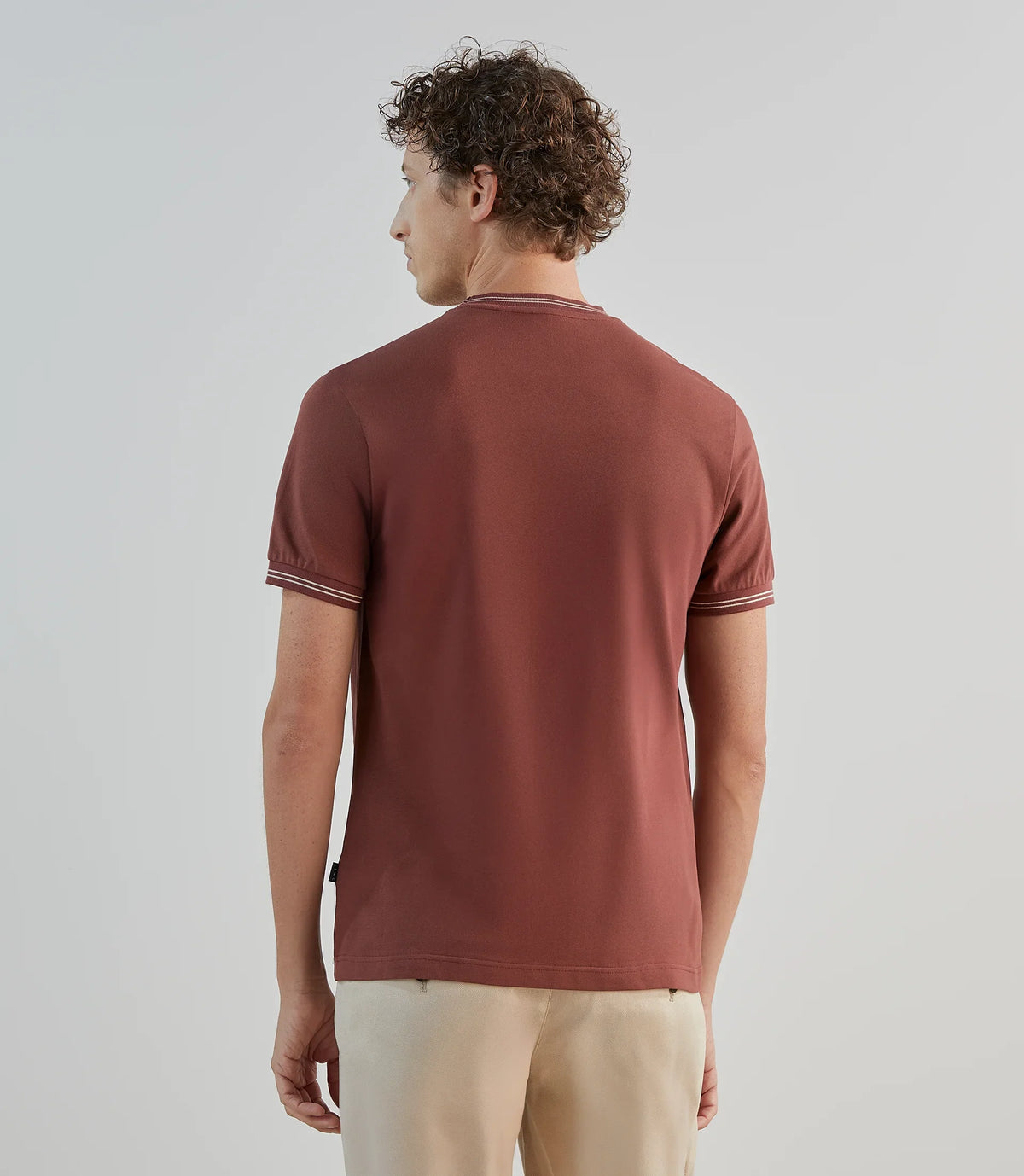T-shirt en piqué à manches courtes rouge - IZAC