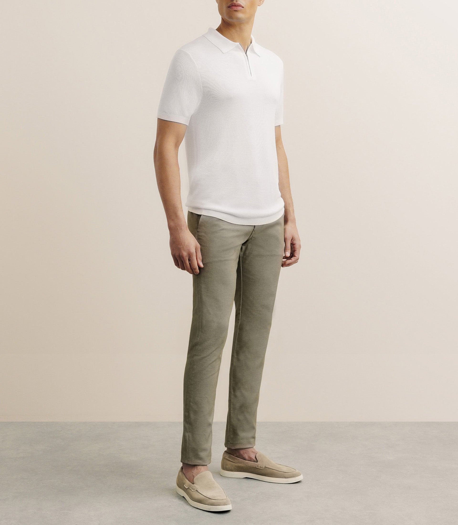 Polo col zip écru - IZAC