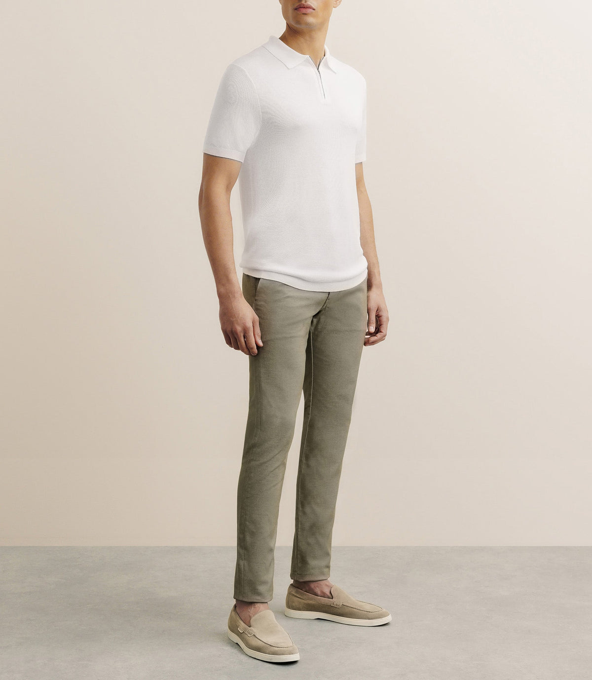 Polo col zip écru - IZAC