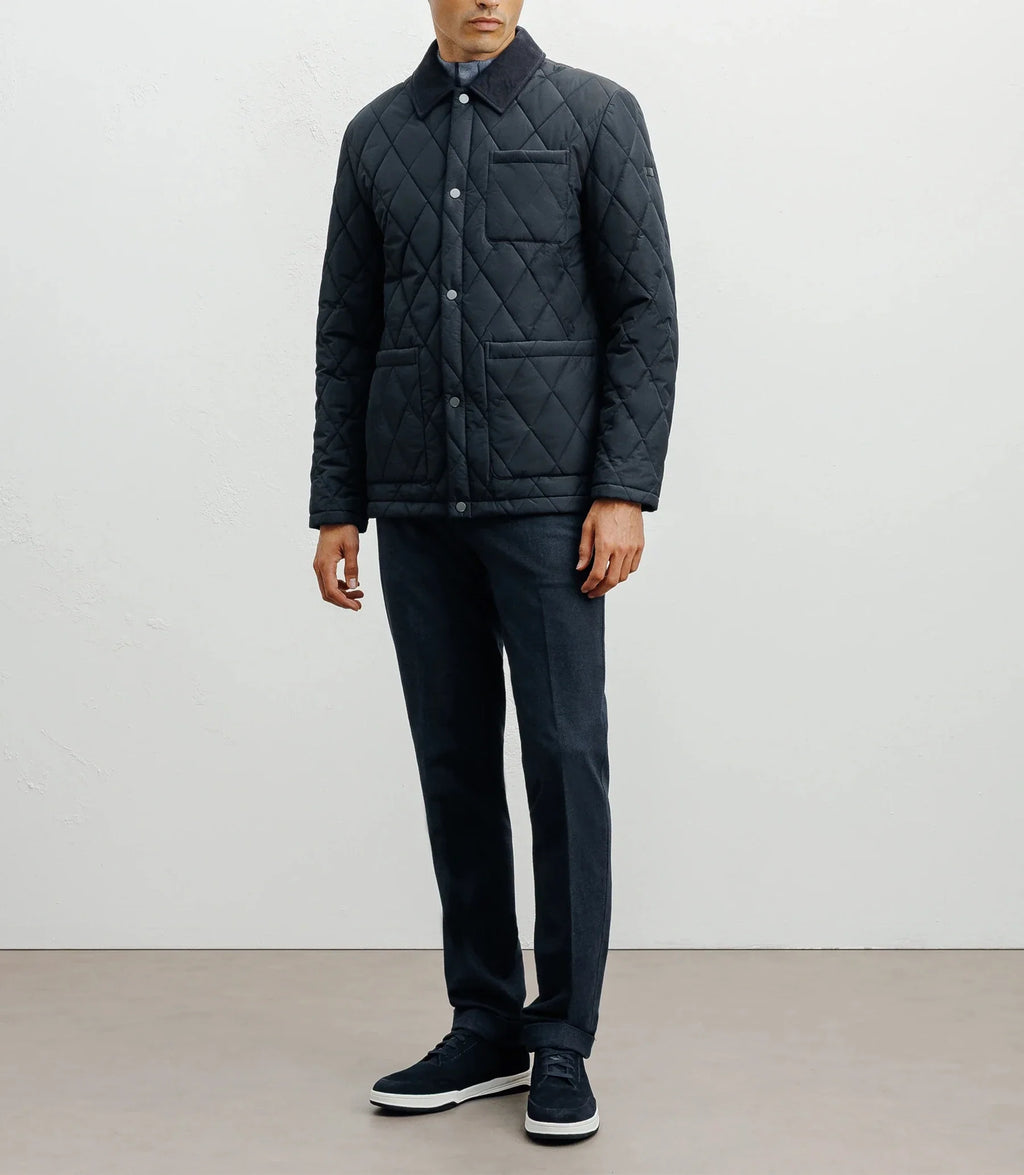 Blouson col chemise marine - IZAC