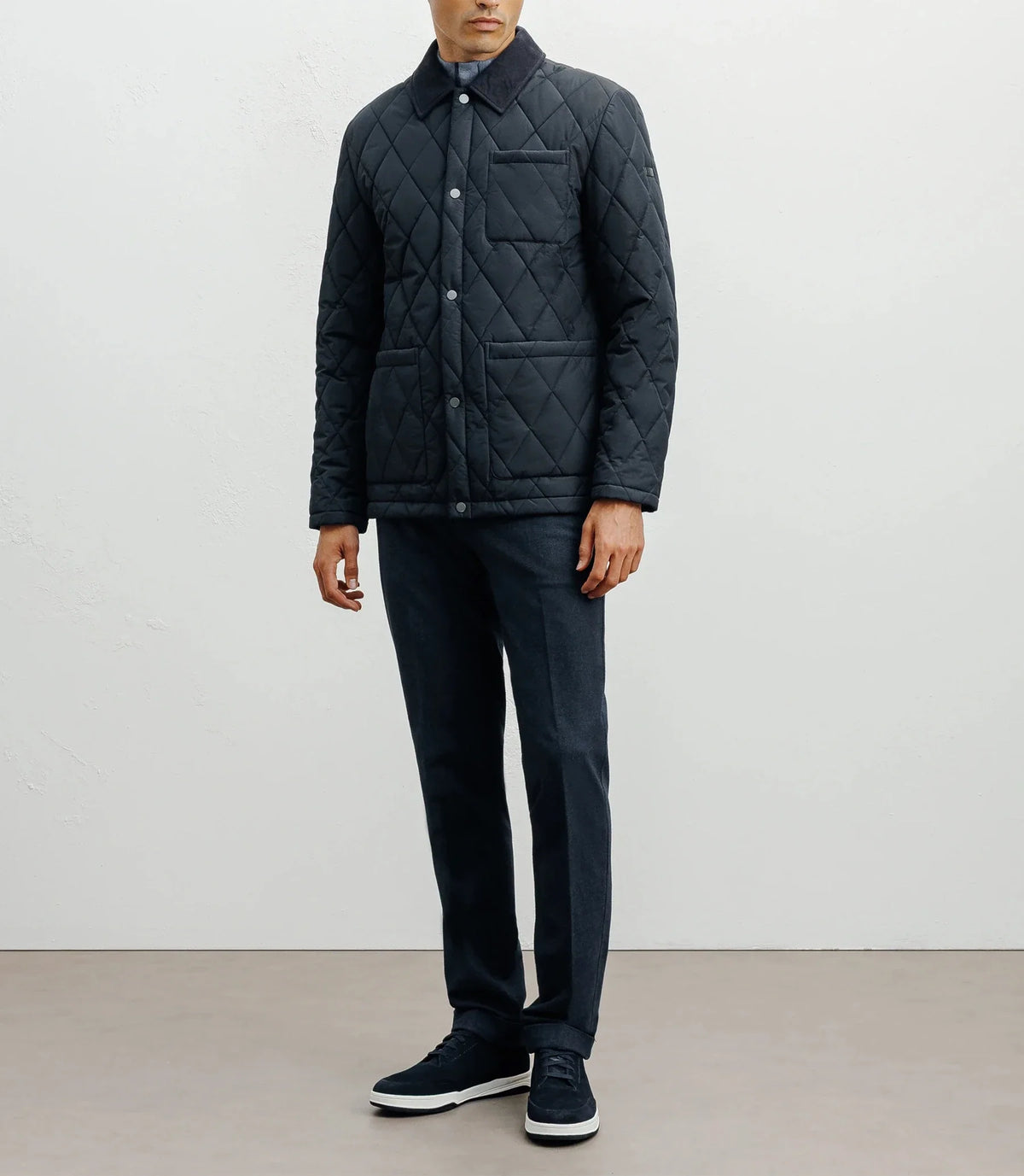 Blouson col chemise marine - IZAC