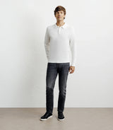 Pull col polo boutonné jeux de points écru - IZAC