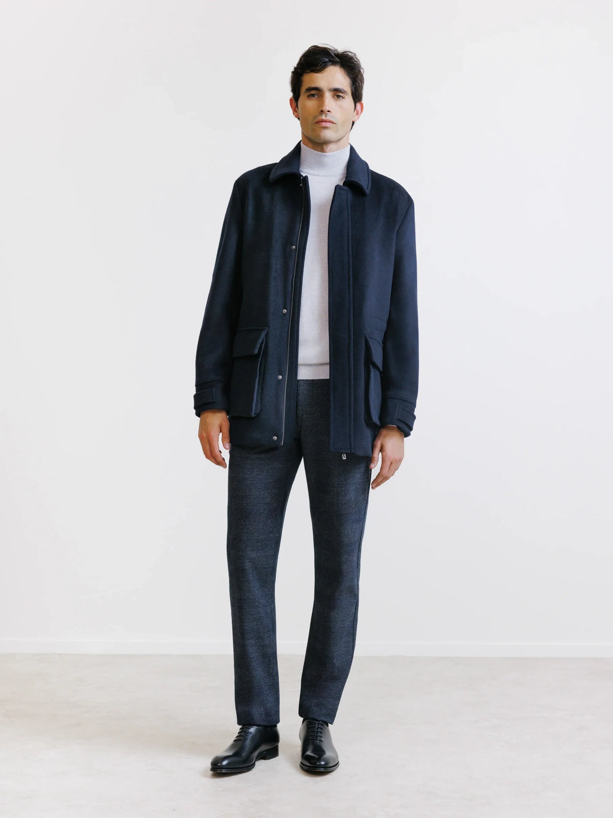 Manteau col chemise marine - IZAC