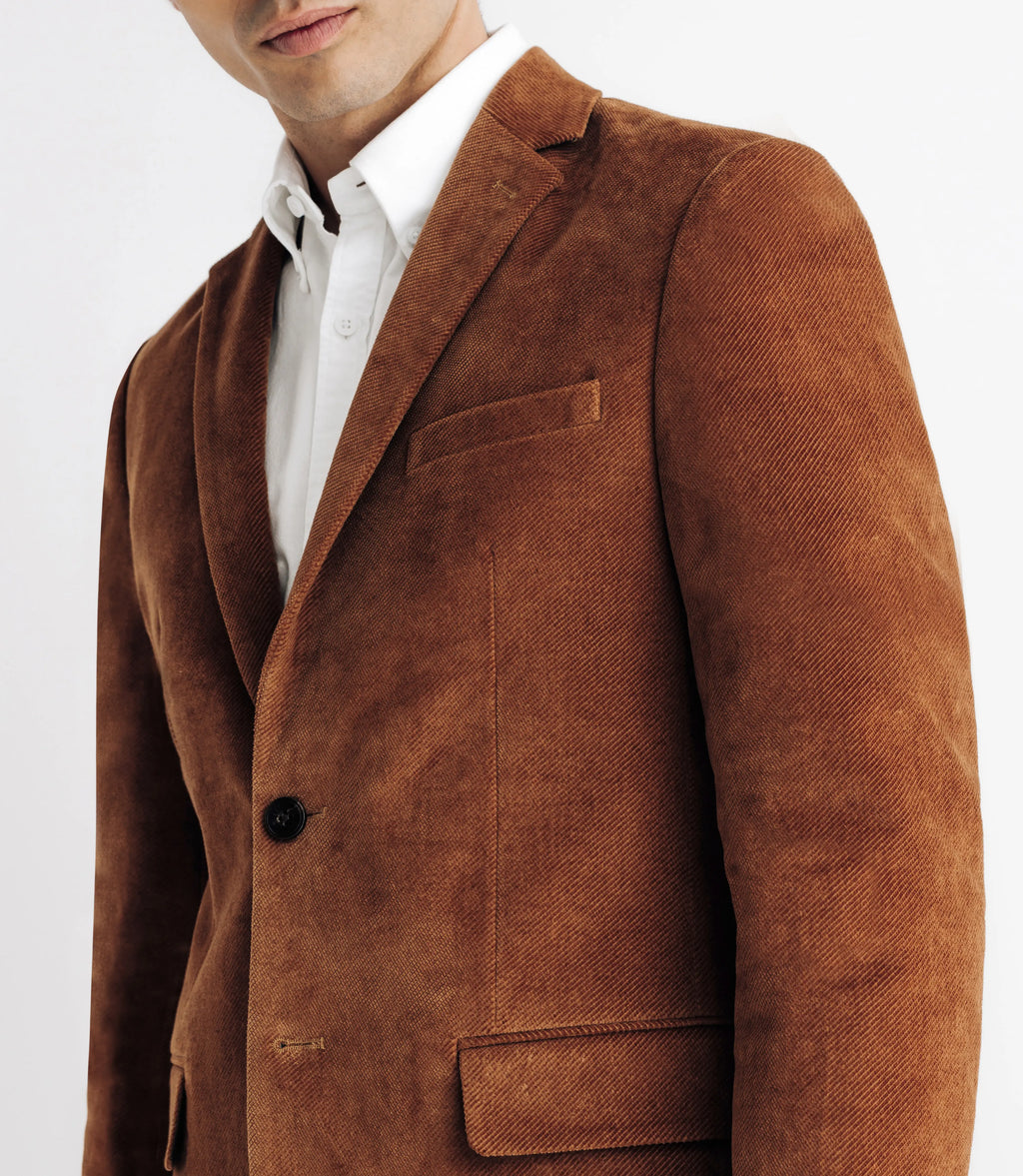Veste en velours fantaisie camel - IZAC