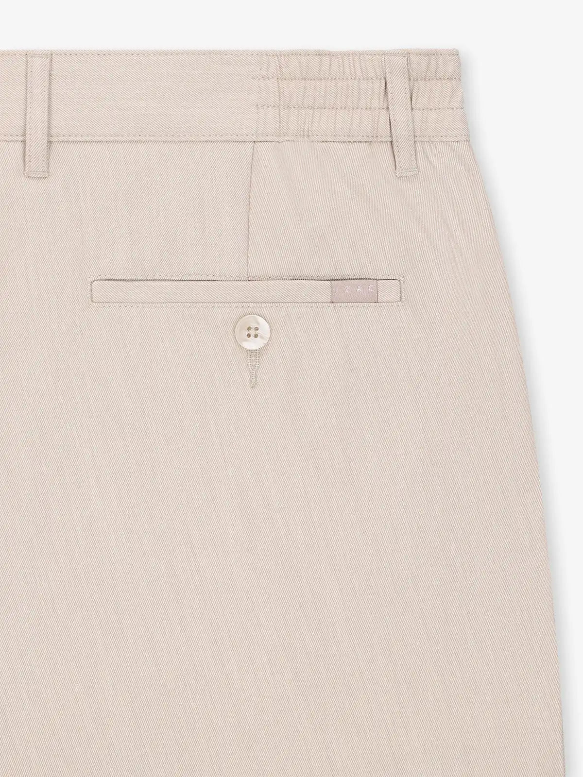 Pantalon avec taille élastiquée beige - IZAC