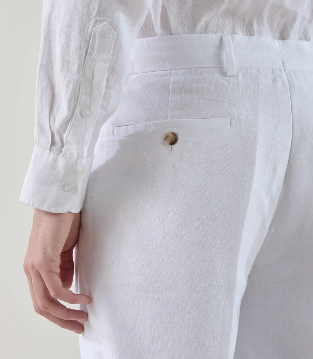 Pantalon ville 100% lin blanc - IZAC