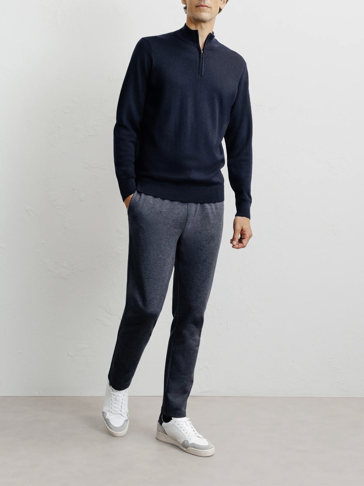 Pull demi zippé marine - IZAC