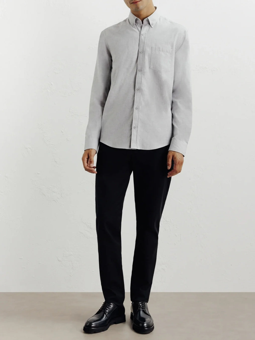 Chemise casual avec col boutonné grise - IZAC