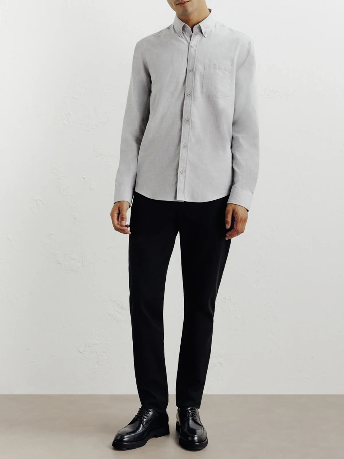 Chemise casual avec col boutonné grise - IZAC