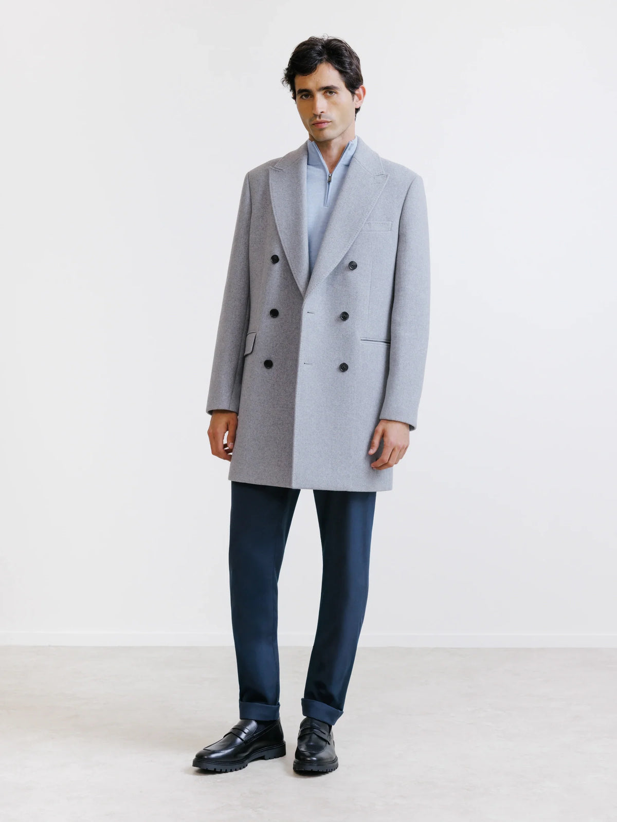 Manteau croisé gris - IZAC