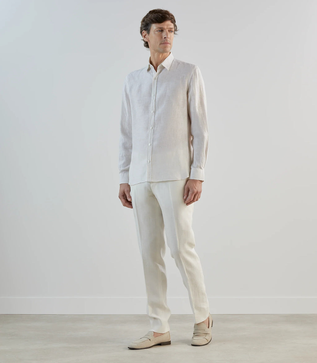 Chemise 100% lin beige - IZAC