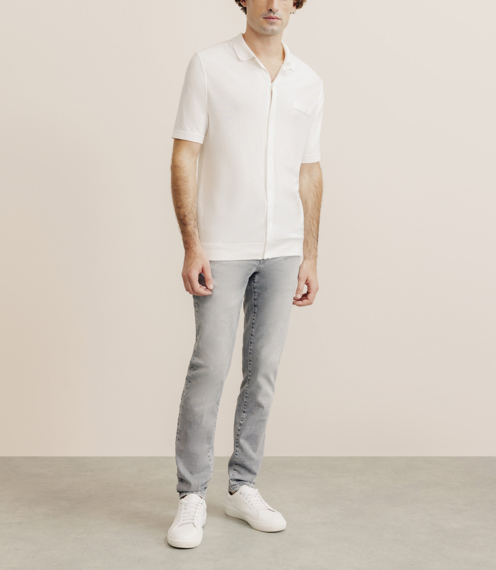 Polo en maille écru - IZAC