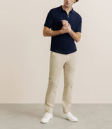 Polo col zip marine - IZAC