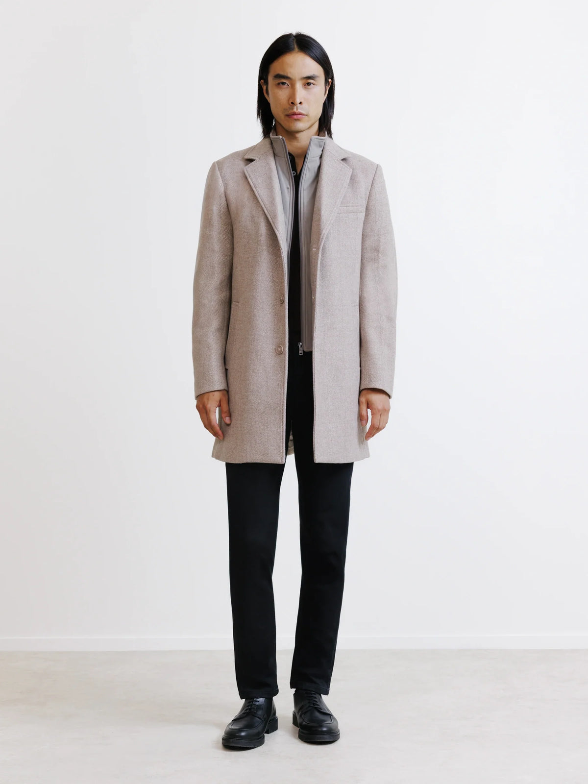 Manteau à parmenture amovible beige - IZAC