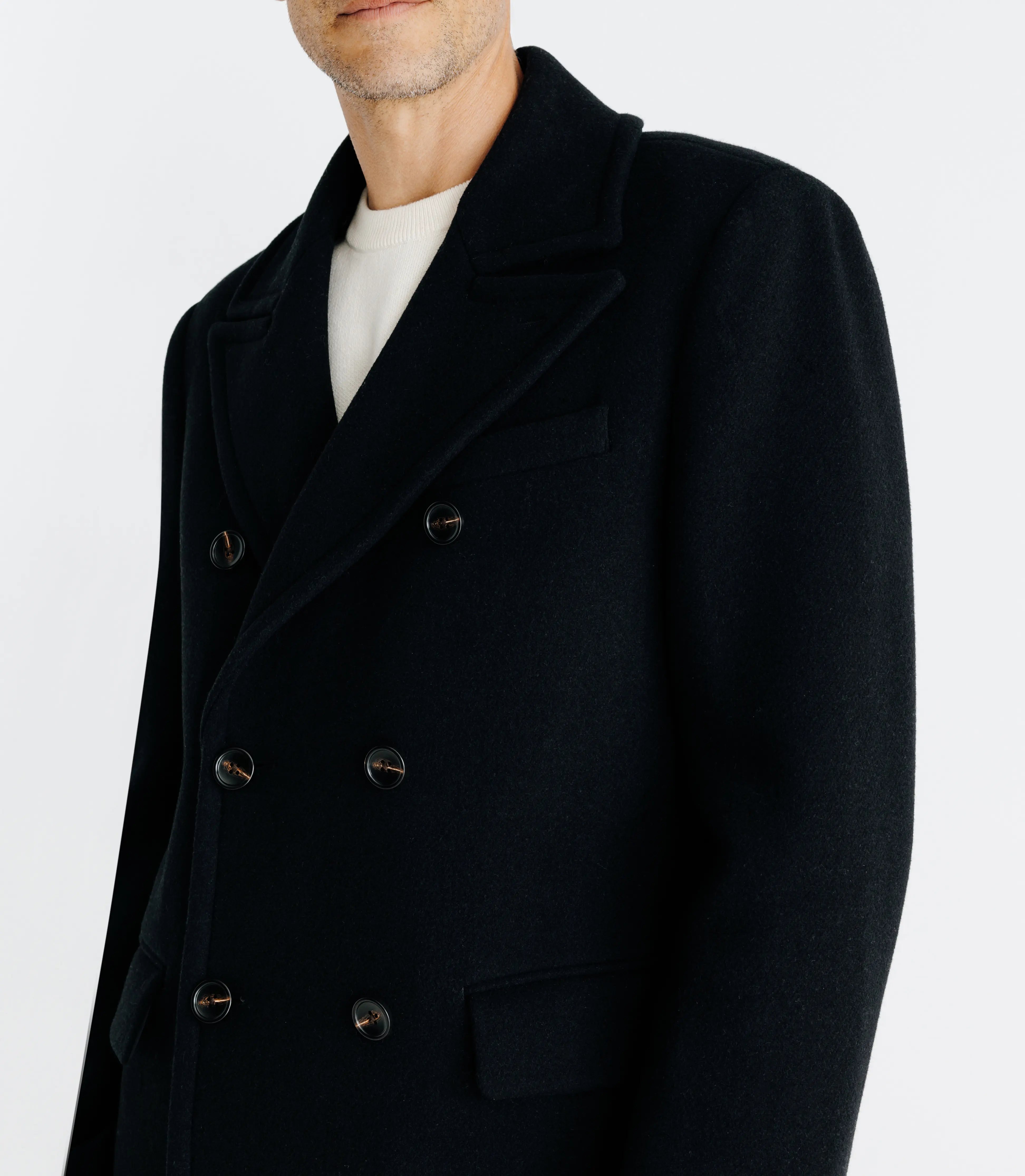 Manteau croisé noir - IZAC