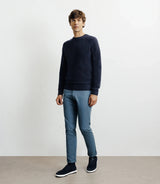 Pull col rond jeux de points marine - IZAC