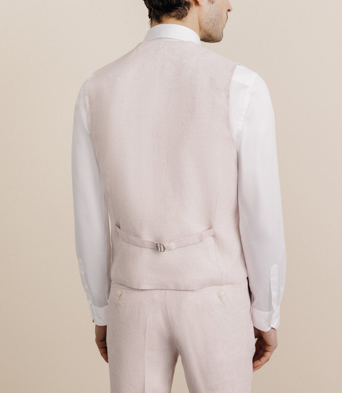 Gilet 100% lin rose - IZAC