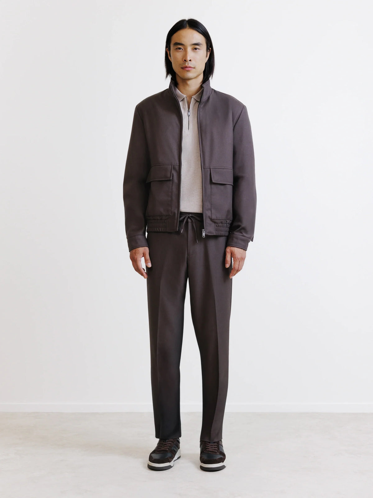 Blouson col montant marron - IZAC
