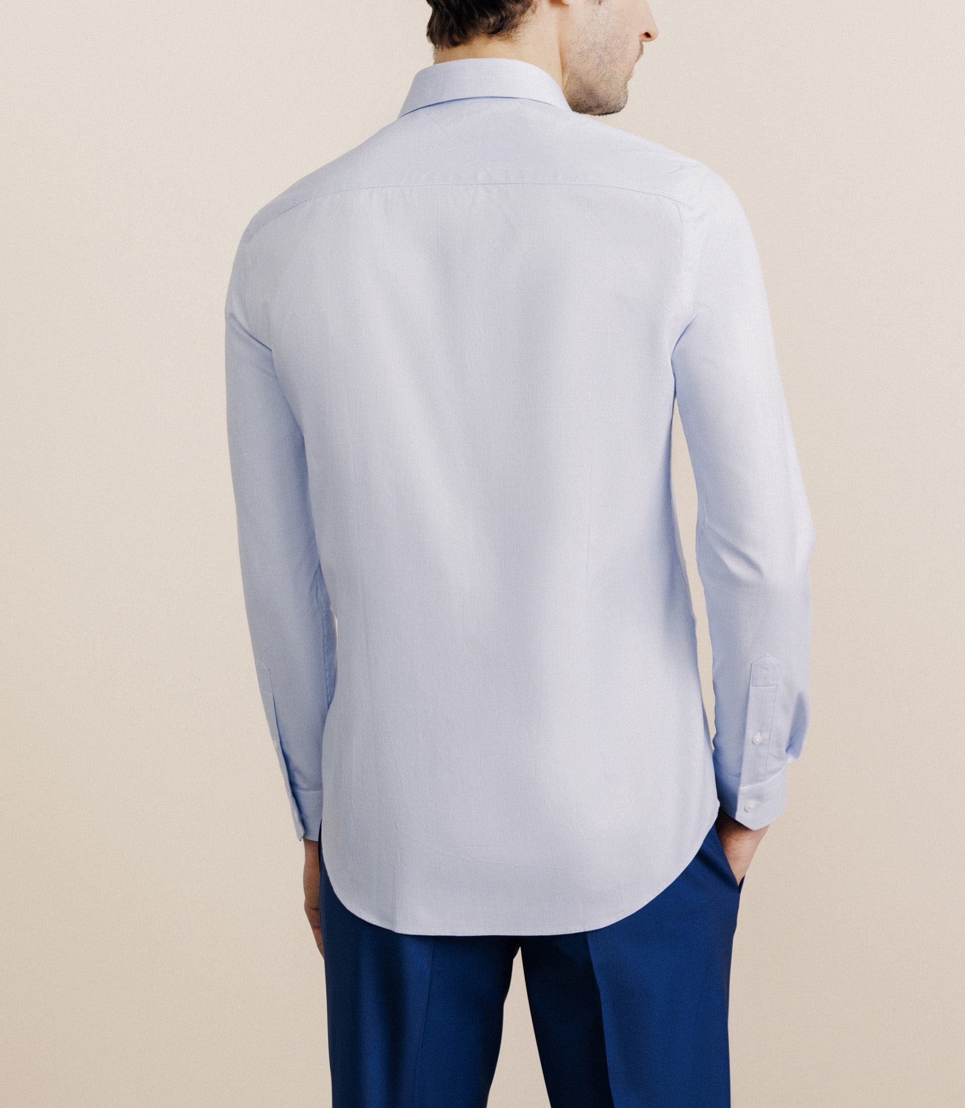 Chemise 100% coton sans repassage bleue - IZAC