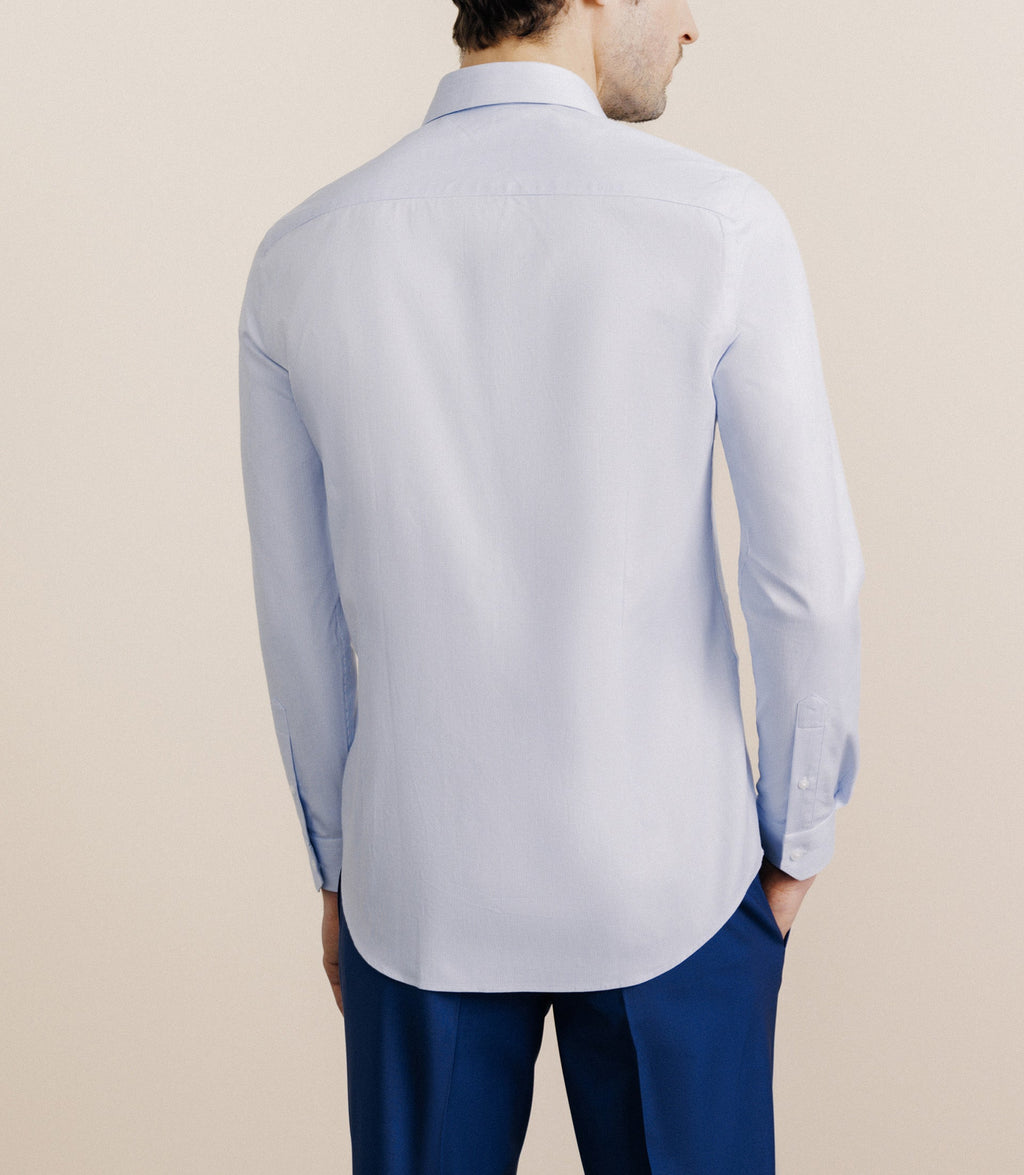 Chemise 100% coton sans repassage bleue - IZAC