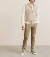 Gilet bi matière beige - IZAC