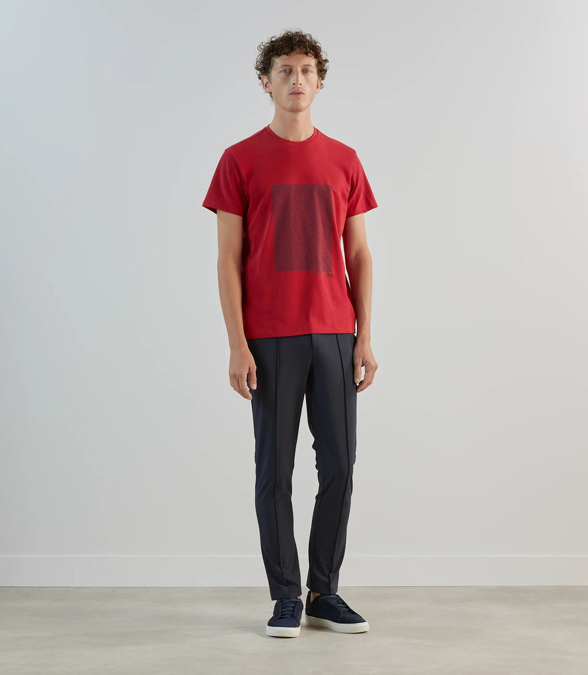 T-shirt à manches courte avec print IZAC rouge - IZAC