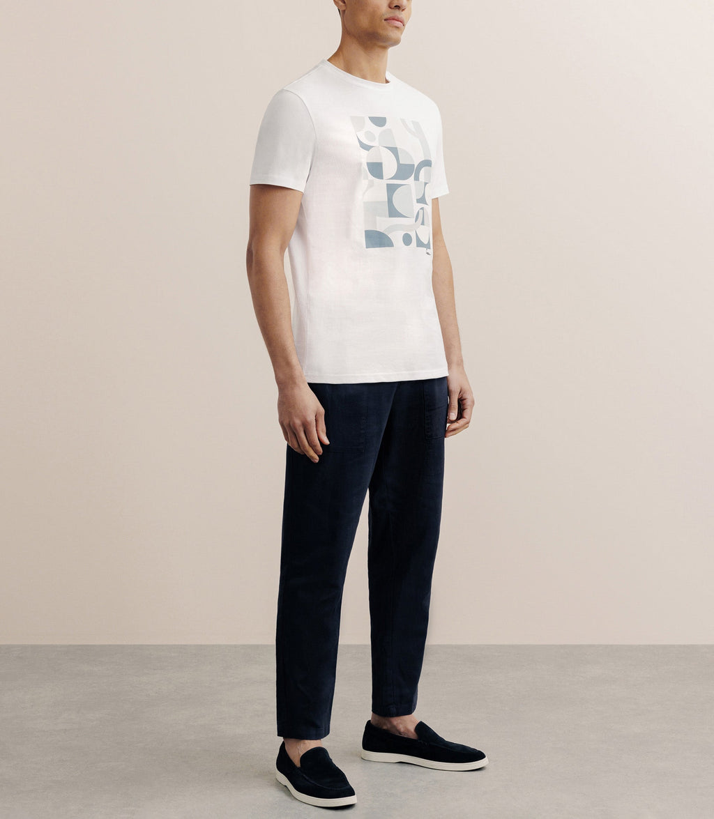 T-shirt print manches courtes blanc - IZAC