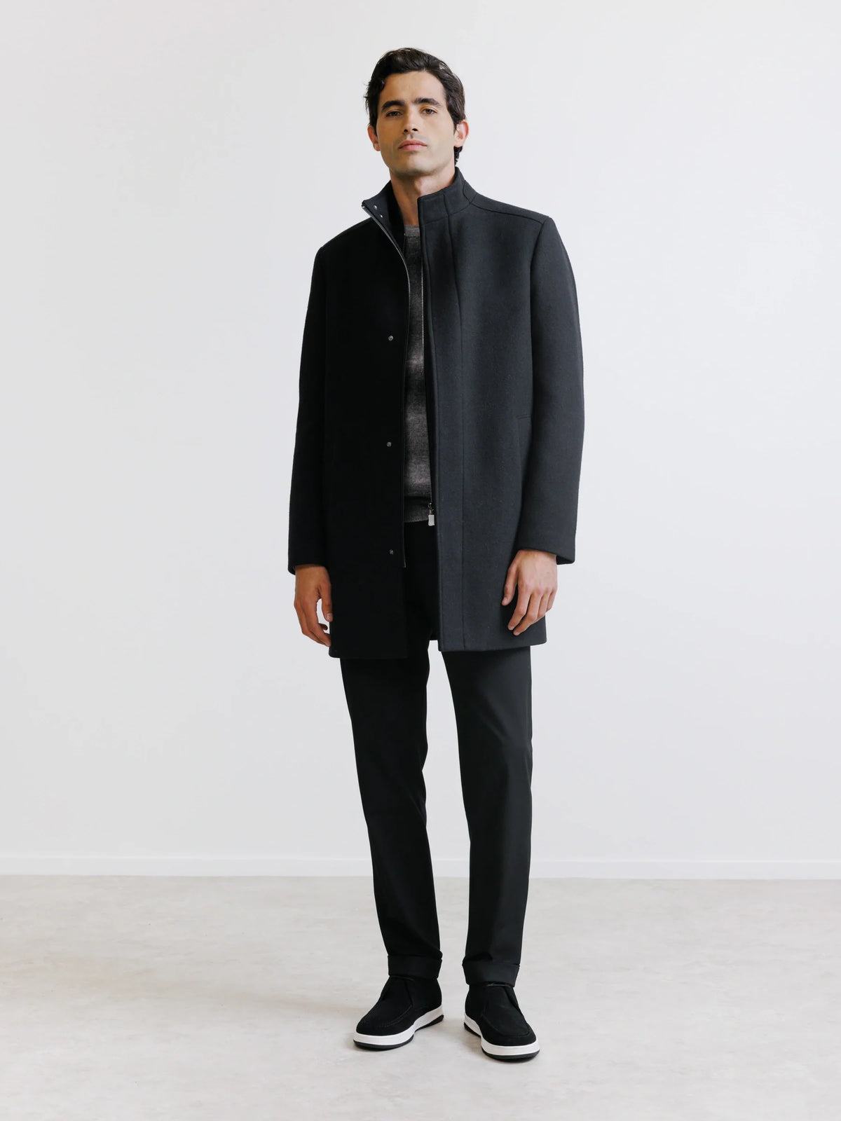 Manteau col montant noir - IZAC